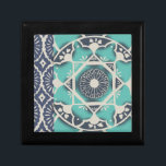 Boîte À Souvenirs Carrelage bleu Batik II<br><div class="desc">Floral</div>