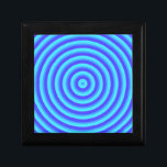 Boîte À Souvenirs Cercles bleus de néon psychédélique<br><div class="desc">Totalement trippé et psychédélique. Cercles bleus hypnotisants,  dans une couleur bleu néon brillant. Les années 60 rétro.</div>