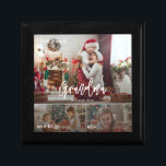 Boîte À Souvenirs Christmas Gramd Kids Photo Collage Personnalisé Gr<br><div class="desc">Avec un collage photo petits-enfants et une typographie de script moderne,  vous pouvez facilement changer pour ajouter les noms des petits-enfants et des photos. Un design élégant à envoyer à grand-mère et à la famille cette saison des Fêtes.</div>