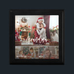 Boîte À Souvenirs Christmas Gramd Kids Photo Collage Personnalisé Gr<br><div class="desc">Avec un collage photo petits-enfants et une typographie de script moderne,  vous pouvez facilement changer pour ajouter les noms des petits-enfants et des photos. Un design élégant à envoyer à grand-mère et à la famille cette saison des Fêtes.</div>