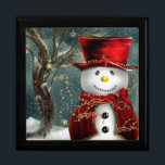 Boîte À Souvenirs Christmas Snowman<br><div class="desc">Christmas Snowman Affichez vos images préférées sur un carrelage vibrant incrusté dans le couvercle de cette belle boîte à bijoux. En bois laqué, la boìte à souvenirs est disponible en chêne doré, noire ébène, vert émeraude, et acajou rouge. Son revêtement intérieur protège vos bijoux et objets de collection. Diamètre de...</div>