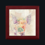 Boîte À Souvenirs Cochon de collier de la ferme<br><div class="desc">Artiste de cochon de ferme : Jennifer Goldberger</div>