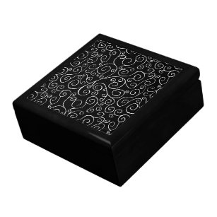 Boîte À Souvenirs Courbes de défilement blanches sur noir