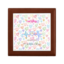 Custom Heartbeat Wooden Jewelry Box - Personalized