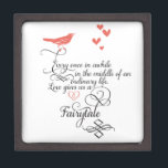 Boîte À Souvenirs De Première Qualité De temps en temps dans une vie ordinaire.<br><div class="desc">De temps en temps dans une vie ordinaire. L'amour nous donne un conte de fées. Joli Oiseau Vintage Magnifique Typographie Whimsical Mint et Coral Coeurs</div>