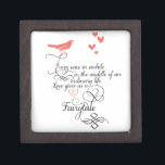 Boîte À Souvenirs De Première Qualité De temps en temps dans une vie ordinaire.<br><div class="desc">De temps en temps dans une vie ordinaire. L'amour nous donne un conte de fées. Joli Oiseau Vintage Magnifique Typographie Whimsical Mint et Coral Coeurs</div>