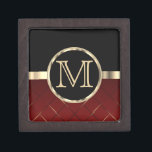 Boîte À Souvenirs De Première Qualité Monogramme exécutif | Noir et rouge<br><div class="desc">Gardez La Boîte Cadeau. Boîte cadeau pour vous de personnaliser. 📌 Si vous avez besoin d'une personnalisation plus poussée, cliquez sur le bouton "Cliquez pour Customiser plus loin" ou "Customiser ou modifier la conception" et utilisez notre outil de conception pour redimensionner, faire pivoter, modifier la couleur du texte, ajouter du...</div>