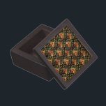 Boîte À Souvenirs De Première Qualité Motif Art déco or et rouge sur noir<br><div class="desc">Motif Art déco or et rouge sur un arrière - plan noir.</div>