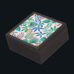 Boîte À Souvenirs De Première Qualité Motif feuille tropical<br><div class="desc">Motif vert et bleu tropical feuilles sans soudure sur un arrière - plan blanc.</div>