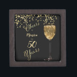 Boîte À Souvenirs De Première Qualité Noir et or 50e anniversaire Gardien<br><div class="desc">Golden Bubbly,  Cheers for the Years,  50e anniversaire...  Un souvenir élégant d'une merveilleuse célébration !</div>