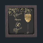 Boîte À Souvenirs De Première Qualité Noir et or 50e anniversaire Gardien<br><div class="desc">Golden Bubbly,  Cheers for the Years,  50e anniversaire...  Un souvenir élégant d'une merveilleuse célébration !</div>