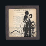 Boîte À Souvenirs De Première Qualité Poème de mariage par la silhouette de marié de<br><div class="desc">Poème vintage de mariage par la silhouette de marié de jeune mariée de Longfellow.</div>