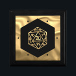 Boîte À Souvenirs Dés RPG | Gold Imaginaire Retro Tabletop PnP Gamer<br><div class="desc">C'est toujours GAME ON alors choisissez votre initiative d'arme et de rouleau... Un nouveau GEEK Joueur CHIC thème mariage/fête parfait pour n'importe quelle table ancienne RPG stylo/crayon et papier (PnP) imaginaire joueur de rôle avec un dé polyédrique 20 côtés Mdn avec un rouleau naturel 20 pour le jeu de rôles...</div>