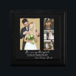 Boîte À Souvenirs Elégant personnalisation de mariage jour photo Col<br><div class="desc">Elégant Jour de Mariage Personnalisé Photo Collage Jeu d'Oreiller</div>