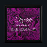 Boîte À Souvenirs Élégante boîte de proposition d'aide-ménagère viol<br><div class="desc">Calligraphie simple,  moderne,  élégant,  prune violet boîte de proposition Bridesmaid.</div>