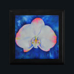 Boîte À Souvenirs Elégante orchidée d'aquarelle blanche rose<br><div class="desc">Elégante orchidée d'aquarelle blanche rose</div>