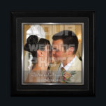 Boîte À Souvenirs Elégante photo Mariage noir et argent<br><div class="desc">Boîte de mariage modèle photo élégant. Idéal pour les faveurs ou pour vous remercier des cadeaux ou pour vous souvenir du moment. Aussi génial de mettre des trucs dedans. Modèle Image Kiss First par Alena Kratochvilova. http://www.publicdomainpictures.net/view-image.php?image=1128&picture=first-kiss</div>