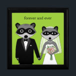 Boîte À Souvenirs Épouse et pièce Mariage Raccoons avec texte person<br><div class="desc">Plaque,  Classeur,  Mug :</div>