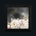 Boîte À Souvenirs Floral Drama Mariage Bridesmaid Charcoal ID1022<br><div class="desc">Cette suite mariage avec ses fleurs luxuriantes et spectaculaires du blanc crémeux au rose vif, ses accents tourbillonnants d'or et ses magnifiques arrière - plans d'aquarelle gris fusain, crée une atmosphère élégante et romantique, donnant juste un indice de ce que les clients peuvent attendre lors de votre grand jour. Ce...</div>