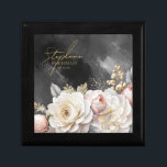 Boîte À Souvenirs Floral Drama Mariage Bridesmaid Charcoal ID1022<br><div class="desc">Cette suite mariage avec ses fleurs luxuriantes et spectaculaires du blanc crémeux au rose vif, ses accents tourbillonnants d'or et ses magnifiques arrière - plans d'aquarelle gris fusain, crée une atmosphère élégante et romantique, donnant juste un indice de ce que les clients peuvent attendre lors de votre grand jour. Ce...</div>