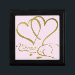 Boîte À Souvenirs Forever Hearts Gold éditable couleurs arrière - pl<br><div class="desc">Customisez avec les noms,  les dates et les couleurs arrière - plans.</div>