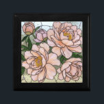 Boîte À Souvenirs Illusion de verre tendu rose Magnolias<br><div class="desc">Élégant rose rose,  magnolias blanc et blanc dans un effet de vitrail. Délicat et gai. Parfait pour stocker des bijoux et d'autres trésors,  ou donner comme cadeau personnel.</div>