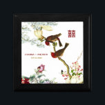 Boîte À Souvenirs ©Love Flourishing Birds & Flowers Mariage chinois<br><div class="desc">Asiatique / Chinois Double Bonheur Floral Mariage Boîte Cadeau Personnalisée.</div>