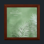Boîte À Souvenirs Lush Palm Leaf Mariage Bridesmaid Moss Green ID956<br><div class="desc">Une palette de couleurs tendance dans les tons allant du thé doux et de la mousse au vert foncé chasseur; des cadres géométriques étincelants et d'élégantes mises en scène de design, fournissent la base de cette suite mariage passionnante. Que vous planifiez un mariage de destination ou que vous séjourniez à...</div>