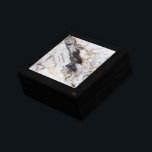 Boîte À Souvenirs Marbre d'or noir établi personnalisé<br><div class="desc">Un design saisissant de marbre noir et gris avec des brins d'or traversant. Facile à personnaliser avec votre nom et date établie. Idée cadeau et conservation pour tous les jours fériés spéciaux.</div>