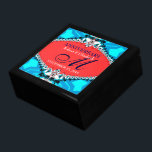 Boîte À Souvenirs Mariage de dentelle Abstraite bleue boîte cadeau a<br><div class="desc">Conception personnalisée monogramme en bois cadeau boîtes avec couvercle : Dentelle d'art fractal unique et élégant en roses de corail et touches de dentelle d'or comme design - Exquise et élégante coutume Mariage, Anniversaire ou fiançailles présent. Personnalisez avec des noms, date d'anniversaire et monogramme ou numéros - fait dans une...</div>