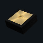 Boîte À Souvenirs Médaillon d'or Arrière - plan de texture d'or méta<br><div class="desc">Image de texture or métallique arrière - plan avec cercle médaillon d'or avec un monogramme personnalisé.</div>