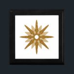 Boîte À Souvenirs Mi-siècle moderne monobloc or Starburst boîte cade<br><div class="desc">Design moderne du milieu du siècle avec un unique starburst rétro vintage en or sur un arrière - plan blanc. Design moderne simple et propre.</div>
