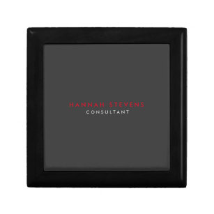 Boîte À Souvenirs Moderne Black Grey Red Professionnel Votre nom