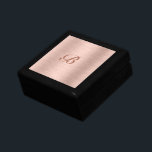 Boîte À Souvenirs Monogramme de conception de texture métallique ros<br><div class="desc">Elégant,  rose brillant texture métallique texture métallique arrière - plan image imprimé,  design moderne avec un monogramme personnalisé.</div>
