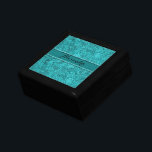 Boîte À Souvenirs Monogramme en daim turquoise en cuir<br><div class="desc">Monographie bleu turquoise look en daim(image) vintage fleurs orange. Design est disponible sur d'autres produits et peut être demandé sur n'importe quel produit offert par Zazzle. Voici une image de cuir daim</div>
