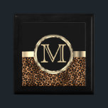 Boîte À Souvenirs Monogramme léopard | Noir et Brown<br><div class="desc">Gardez La Boîte Cadeau. ⭐ Ce Produit est 100% Personnalisable. *****Cliquez sur le BOUTON PERSONNALISER pour ajouter, supprimer, déplacer, redimensionner, modifier, faire pivoter, etc... n'importe quel graphique ou texte ou utilisez les zones de remplissage. ⭐ 99% de mes designs dans mon magasin sont faits en couches. Cela vous permet de...</div>