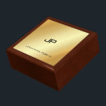 Boîte À Souvenirs Monogramme Modèle Moderne Faux Or Élégant<br><div class="desc">Monogramme Modèle moderne Faux Gold Élégante boîte à bijoux.</div>