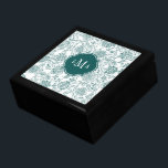 Boîte À Souvenirs Monogramme Motif turquoise et blanc<br><div class="desc">Élégante et mignonne,  cette boîte de Motif Monogram Keepsaké Turquoise & Blanc est parfaite pour toute femme.</div>