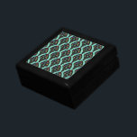 Boîte À Souvenirs Mosaïque de ventilateur Art déco vintage<br><div class="desc">Motif en forme de ventilateur d'inspiration art déco vintage,  avec fleurs colorées sur le noir,  vert menthe,  arrière - plan faiblement géométrique. Inspiré par les années folles / Gatsby. Un design floral classique,  joli et moderne pour tous ceux qui aiment les années 20 / une atmosphère antique.</div>