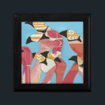 Boîte À Souvenirs Nombre de Flamants roses<br><div class="desc">"Flock of Flamants roses II" de Jennifer Rutledge. Comprend un groupe de flamants roses avec des textures variées appliquées.</div>