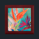 Boîte À Souvenirs Oiseaux vivants du paradis<br><div class="desc">"Vivid Birds of Paradise" par Jennifer Paxton Parker. Caractéristiques Oiseaux de Paradis fleurs dans des couleurs vives et vives.</div>