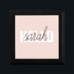 Boîte À Souvenirs Pastel Pink Hello and You Name<br><div class="desc">Pastel Pink Hello and You Name</div>