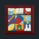 Boîte À Souvenirs Peinture de divers objets par Chariklia Zarris<br><div class="desc">Les différents objets de cette peinture de Chariklia Zarris sont réalisés de manière caricaturale,  les rendant amusants et amicaux pour les enfants. Mettez ceci dans votre pépinière ou donnez-le comme cadeau à des amis qui attendent un enfant!</div>