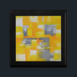 Boîte À Souvenirs peinture gris jaune blanc abstrait<br><div class="desc">peinture gris jaune blanc abstrait</div>