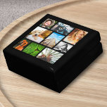 Boîte À Souvenirs Personnalisé 9 Photo Collage Modèle encadré noir<br><div class="desc">Collage photo de 9 personnalisées avec cadre</div>