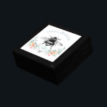 Boîte À Souvenirs Personnalisé Joli Bee Floral Keepsaké<br><div class="desc">Une boîte de conservation florale couleur aquarelle et bebe à miel fantastique et artistique personnalisée avec votre nom. Style artistique et terreux.</div>
