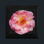 Boîte À Souvenirs Pink Rose w/ Dew Drops Black Background<br><div class="desc">Rose rose avec gouttes de pluie Arrière - plan noir Apportez la beauté de la nature à toutes les occasions spéciales avec cette Rose rose populaire, Parfait pour les fiançailles mariage, fêtes de mariée, anniversaires, anniversaires, fêtes de jardin Ajouter un texte sur Produits. Tout est entièrement personnalisable. Pour ajouter/modifier le...</div>