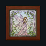 Boîte À Souvenirs Portail des fées enchanté<br><div class="desc">Un portail féerique magique avec vignes vertes vitraux illusion de céramique pour la chambre d'une jeune fille. Un endroit pour stocker ses bijoux et ses trésors.</div>
