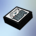 Boîte À Souvenirs Résilient comme tigre |<br><div class="desc">Tigre unique sur une boîte cadeau avec tigre blanc et texte au fusain - Résilient comme le tigre,  Fort comme la tempête.</div>
