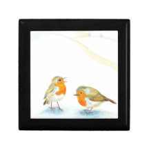 Robins rouges en hiver